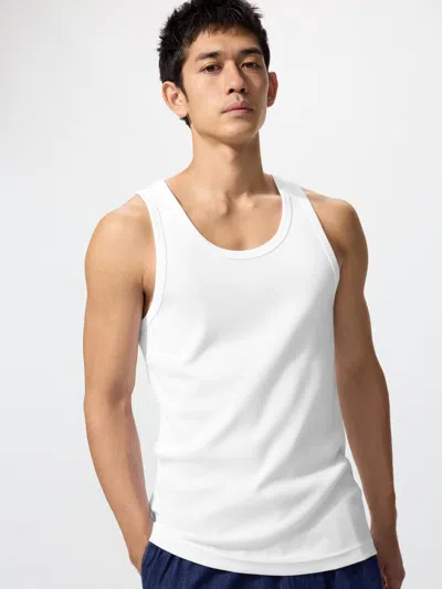 Uniqlo Men's Dry Color Ribbed Tank Top White Xl  Us