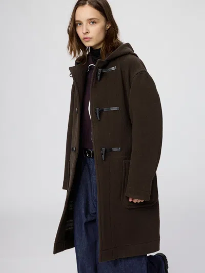 Uniqlo Men's Duffle Coat, Dark Brown, 2xs
