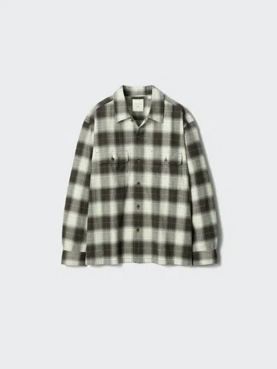 Uniqlo Men's Flannel Shirt, Dark Brown, 2xs In Multi