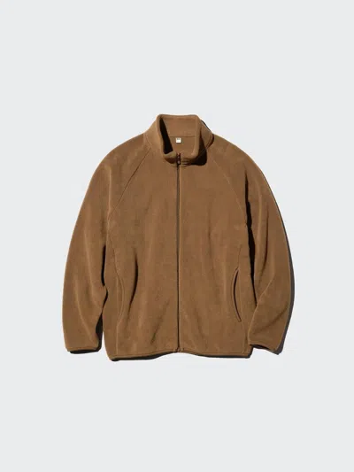 Uniqlo Men's Fleece Full-zip Jacket, Brown, 2xs