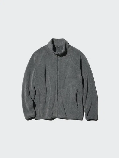 Uniqlo Men's Fleece Full-zip Jacket, Dark Gray, 2xs