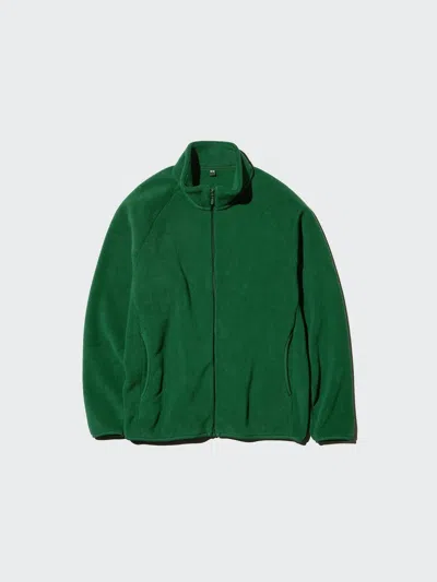 Uniqlo Men's Fleece Full-zip Jacket, Green, 2xs