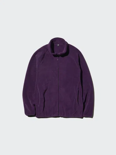 Uniqlo Men's Fleece Full-zip Jacket, Purple, 2xs
