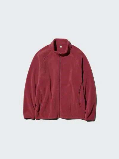 Uniqlo Men's Fleece Full-zip Jacket, Red, 2xs In Burgundy