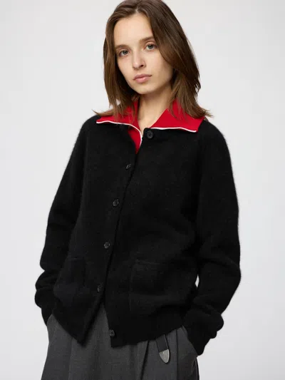 Uniqlo Men's Fluffy Cashmere Relaxed Cardigan, Black, 2xs
