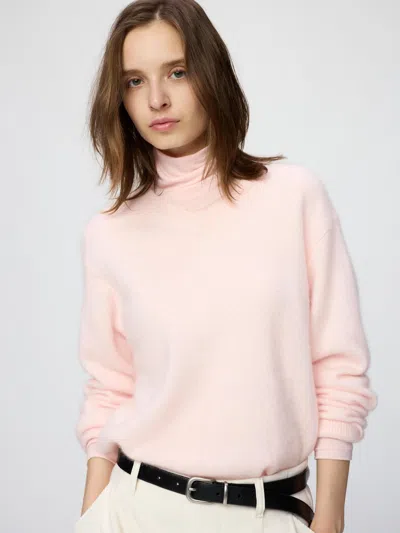 Uniqlo Men's Fluffy Cashmere Relaxed V-neck Sweater, Pink, 2xs