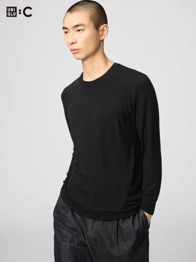 Uniqlo Men's Heattech Extra Warm Cashmere Blend T-shirt With Moisture-wicking Black 3xl  Us