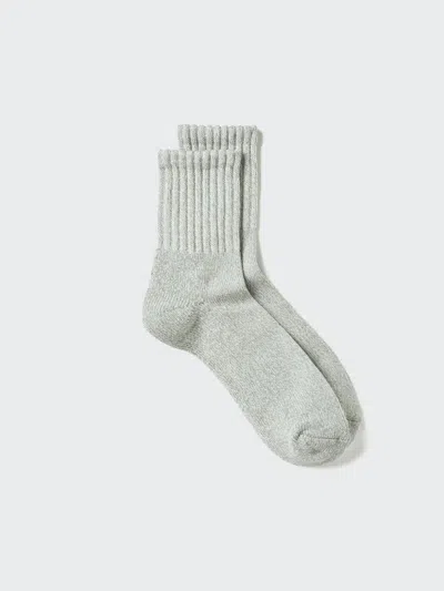 Uniqlo Men's Heattech Half Socks Pile Soft Fit With Deodorizing, Gray, Us8-us11