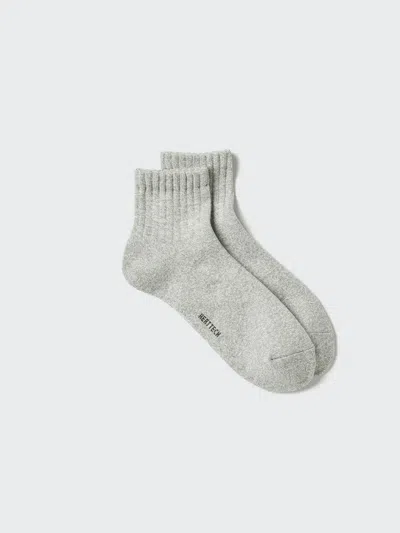 Uniqlo Men's Heattech Pile Lined Half Socks With Deodorizing, Gray, Us8-us11
