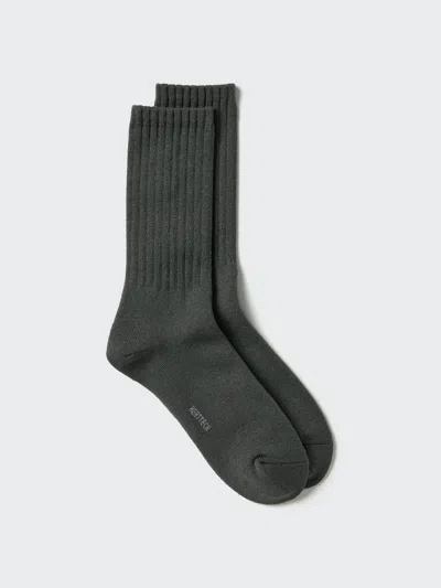 Uniqlo Men's Heattech Pile Lined Socks, Dark Gray, Us8-us11