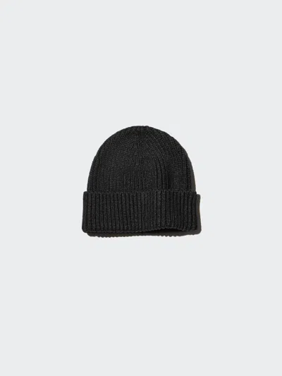 Uniqlo Men's Heattech Ribbed Beanie, Black