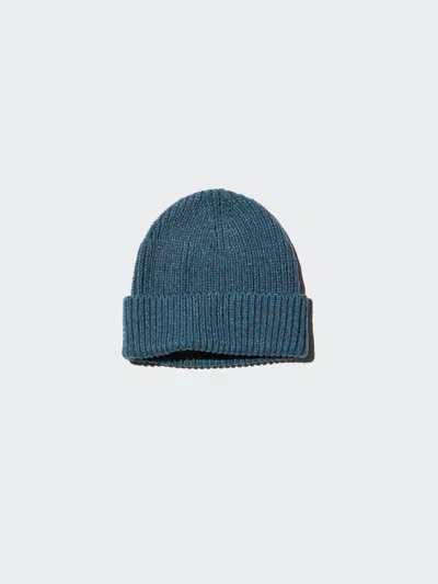 Uniqlo Men's Heattech Ribbed Beanie, Blue