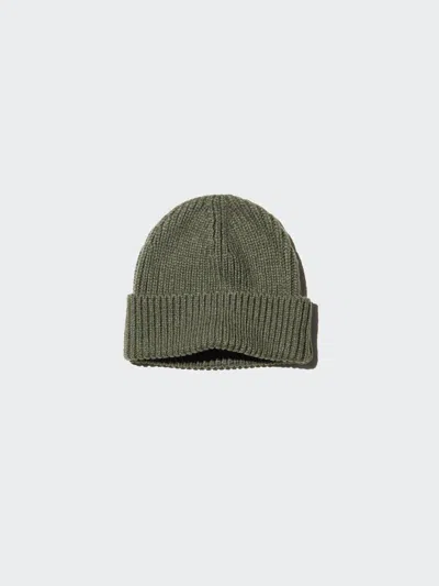Uniqlo Men's Heattech Ribbed Beanie, Olive