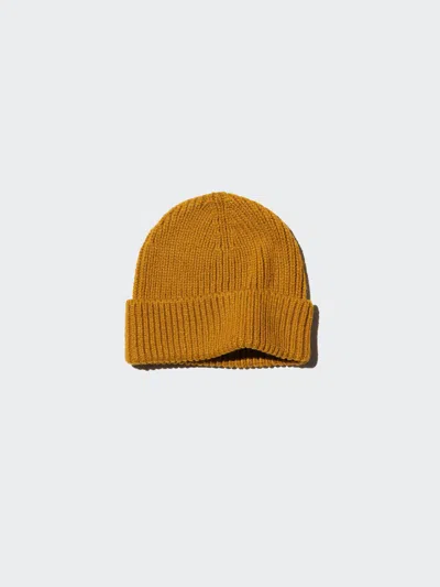 Uniqlo Men's Heattech Ribbed Beanie, Yellow