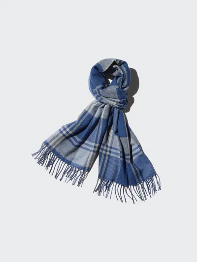 Uniqlo Men's Heattech Scarf Patterned, Blue