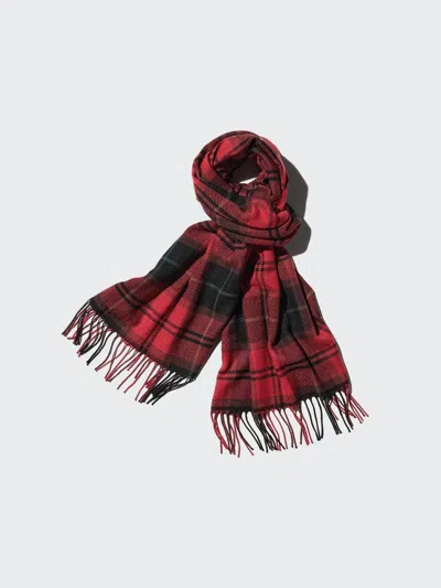 Uniqlo Men's Heattech Scarf Patterned, Red In Multi