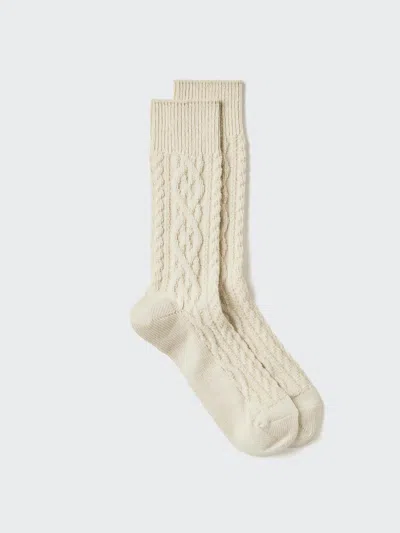 Uniqlo Men's Heattech Socks Cable With Deodorizing, Beige, Us8-us11