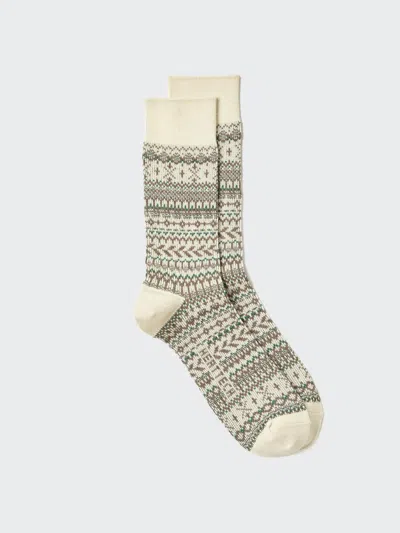 Uniqlo Men's Heattech Socks With Deodorizing, Natural, Us8-us11 In Yellow