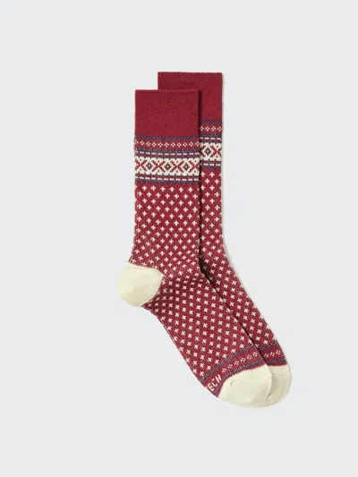Uniqlo Men's Heattech Socks With Deodorizing, Red, Us8-us11 In Multi