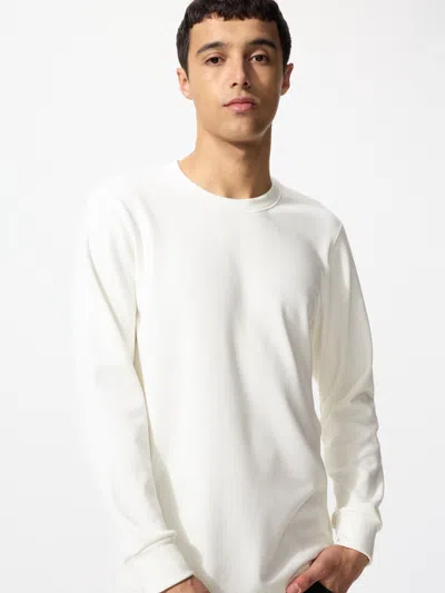 Uniqlo Heattech Crew Neck 3/4 Sleeve T-shirt 'white'