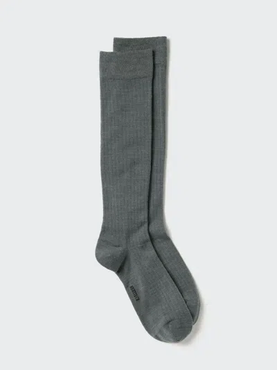 Uniqlo Men's Heattech Wide Ribbed Knee High Socks With Odor Control, Dark Gray, Us8-us11