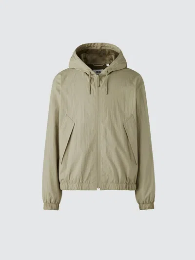 Uniqlo Men's Hooded Blouson Jacket, Beige, 2xs In Green