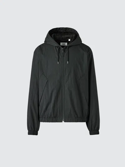 Uniqlo Men's Hooded Blouson Jacket, Black, 2xs