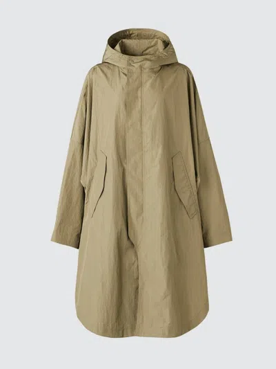Uniqlo Men's Hooded Long Coat Oversized, Khaki, Small In Nude