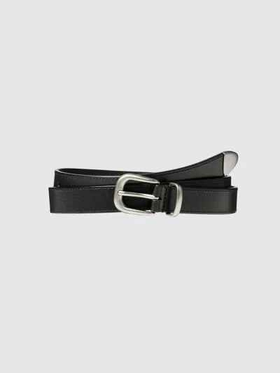 Uniqlo Men's Italian Leather Long Belt, Black, Small