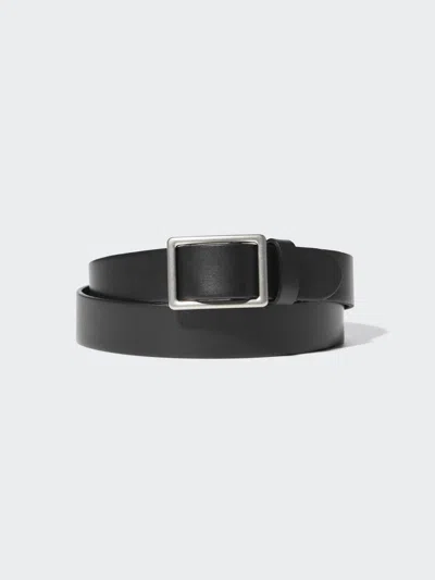 Uniqlo Men's Italian Leather Slide Buckle Belt Black Xl  Us