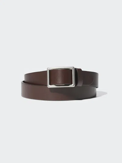 Uniqlo Men's Italian Leather Slide Buckle Belt Brown Xl  Us