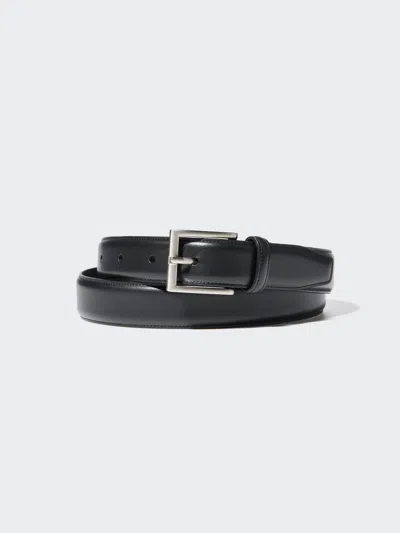 Uniqlo Men's Italian Leather Stitched Belt Black Xl  Us