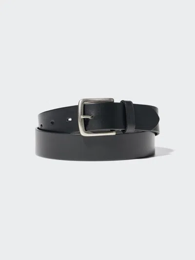 Uniqlo Men's Italian Oiled Leather Belt Black Xl  Us