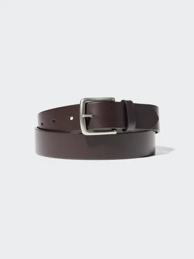 Uniqlo Men's Italian Oiled Leather Belt Brown Xl  Us