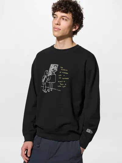 Uniqlo Men's Jason Polan Sweatshirt, Black, 2xs In Purple