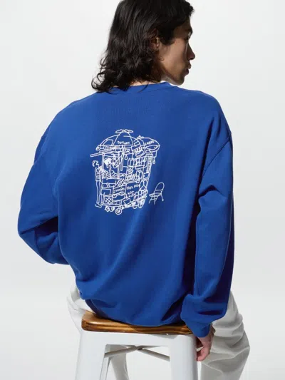 Uniqlo Men's Jason Polan Sweatshirt, Blue, 2xs