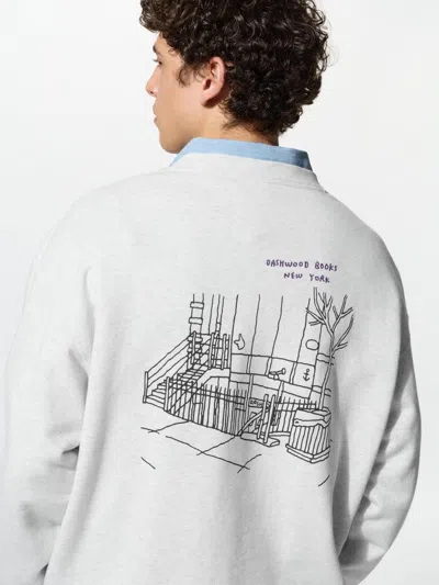 Uniqlo Men's Jason Polan Sweatshirt, Light Gray, 2xs In Pattern