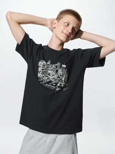 Uniqlo Men's Jason Polan Ut Graphic T-shirt, Black, 2xs
