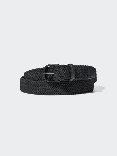 Uniqlo Men's Leather Combination Mesh Belt Black Xl  Us