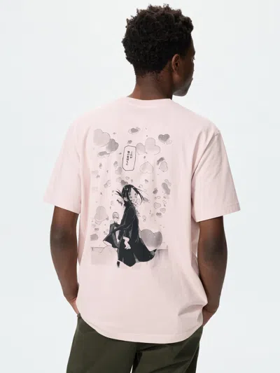 Uniqlo Men's Manga Ut Shueisha 100th Ut Graphic T-shirt Kaguya-sama Love Is War, Pink, Xl In White