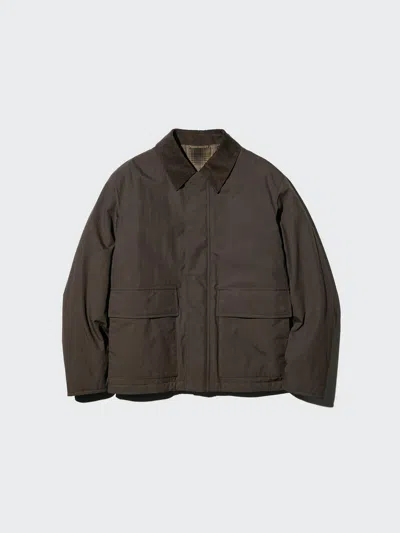 Uniqlo Men's Padded Short Blouson Jacket, Dark Brown, Xs