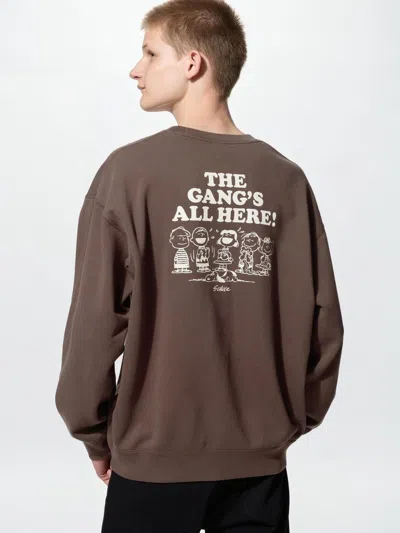 Uniqlo Men's Peanuts Sweatshirt, Brown, 2xs