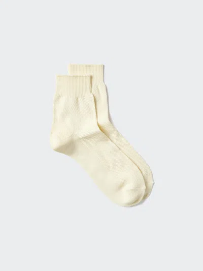 Uniqlo Men's Pique Half Socks With Deodorizing Natural Us8-us11  Us In Neutral