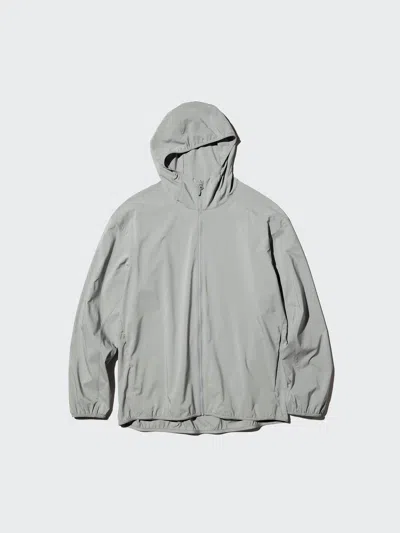 Uniqlo Men's Pocketable Uv Protection Parka, Gray, Large