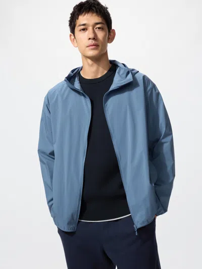 Uniqlo Men's Pocketable Uv Protection Parka With Water-repellent Blue Medium  Us