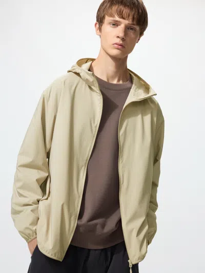 Uniqlo Men's Pocketable Uv Protection Parka With Water-repellent Natural 2xs  Us In Brown