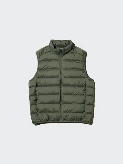 Uniqlo Men's Pufftech Vest, Olive, Xs In White