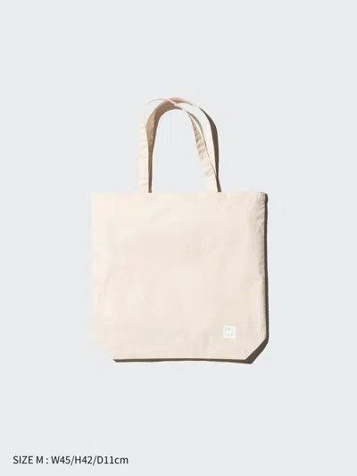 Uniqlo Men's Reusable Bag, Off White, Medium, 100% Cotton