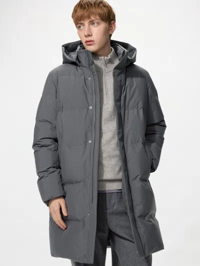 Uniqlo Men's Seamless Down Coat, Gray, 2xl