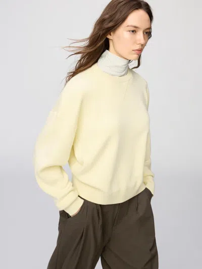 Uniqlo Men's Smooth Cotton Sweater, Yellow, Xs, 100% Cotton